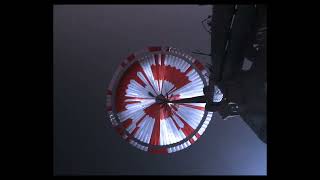 Perseverances Descent  Touchdown on Mars Parachute UpView Camera POV Official NASA Clip 1080p