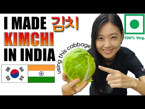 HOW TO MAKE KIMCHI at home in India - Vegetarian Korean recipe using local ingredients