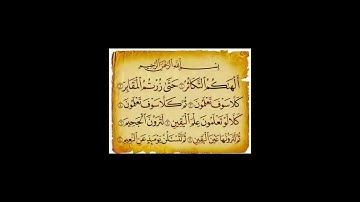 سورة التكاثر، القرآن الكريم، القاريء عمر القزابري Attakathor: Omar ALQAZABRI #coran #القرآن