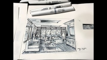 Rendering with Gray Markers   Interior Perspective Scene
