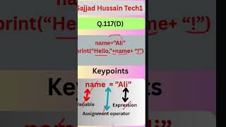 Python programming || 11th Computer Science  ||Chapter 2||Lec - 6||S  .Q 117(D)#python #yt
