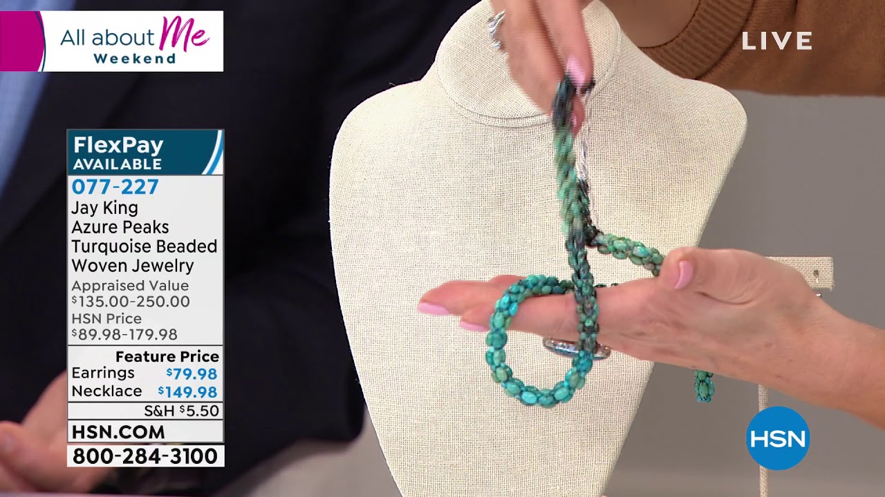 Jay King Sterling Silver Azure Peaks Turquoise Bead Wove... - YouTube