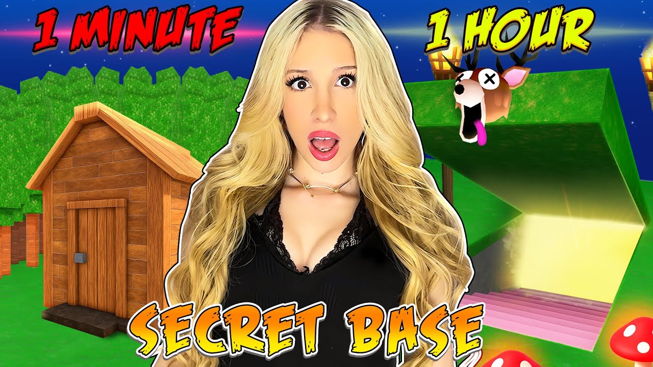 1 Minute vs 10 Minutes vs 1 Hour SECRET BASE in 99 NIGHTS IN THE FOREST...