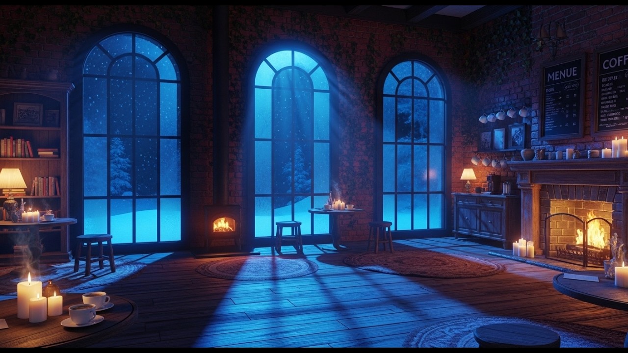 Cozy Coffee Shop Piano Jazz 🎹 Warm Winter Instrumental for Study & Sleep