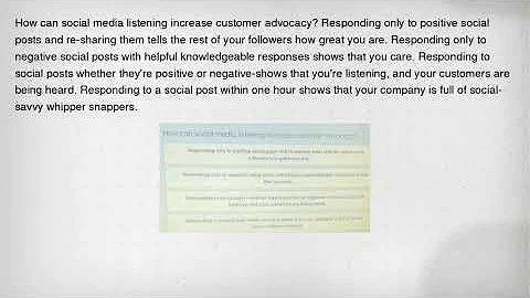 How can social media listening increase customer advocacy? Responding only to positive social posts