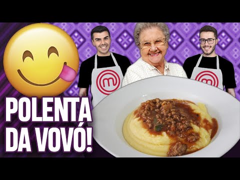 TESTANDO A RECEITA DE POLENTA COM CREME DE LEITE DA PALMIRINHA ONOFRE NO MASTERCHEF! | Virou Festa