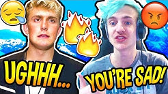 ninja roasts jake paul live on stream exposed fortnite savage funny moments duration 10 26 - fortnite ninja live