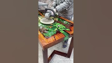 Incredible 3D Epoxy Table with Koi Fish  #wood #woodscraft #resin