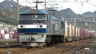 JR貨物【EF210 165号機】コンテナ貨物列車 大竹駅構内