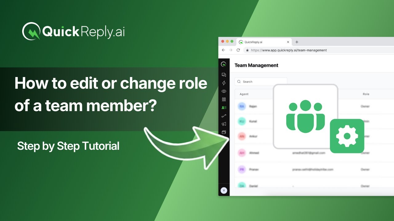 How to edit profile or role of a Team Member in QuickReply.ai? - YouTube