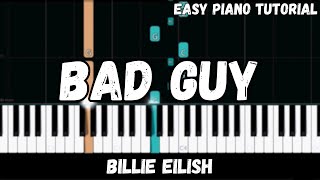 Billie Eilish - Bad Guy (Easy Piano Tutorial) Resimi