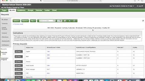 Nashua North Course Request Instructions