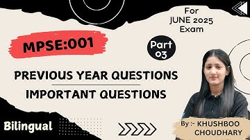 MPSE-001 l June 2025 l PYQ & Important Questions l Part-03 l India & the World l IGNOU I UPSC