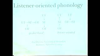 Listener-oriented Phonology – Paul Boersma (University of Amsterdam) - 2004