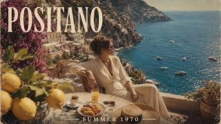 1970 Summer Days in Positano Amalfi Coast Lounge Cliffside Escape