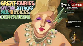 Great Fairies Special Attacks All 8 Voices Comparison - Hyrule Warriors: Age of Calamity