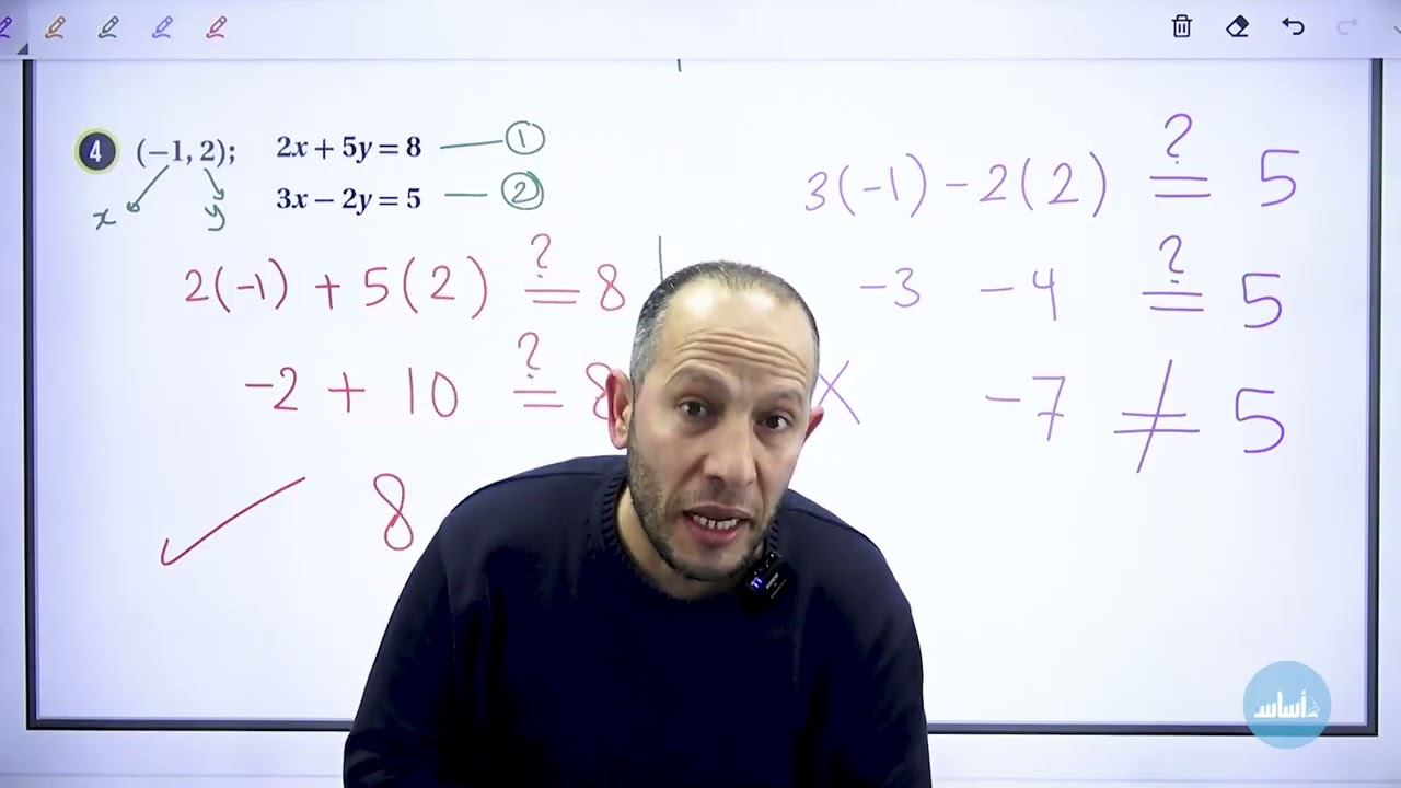 حل نظام من معادلتين خطيتين بيانيا-الصف الثامن8️⃣-الدرس الاول أ. أحمد نصر اللّه
