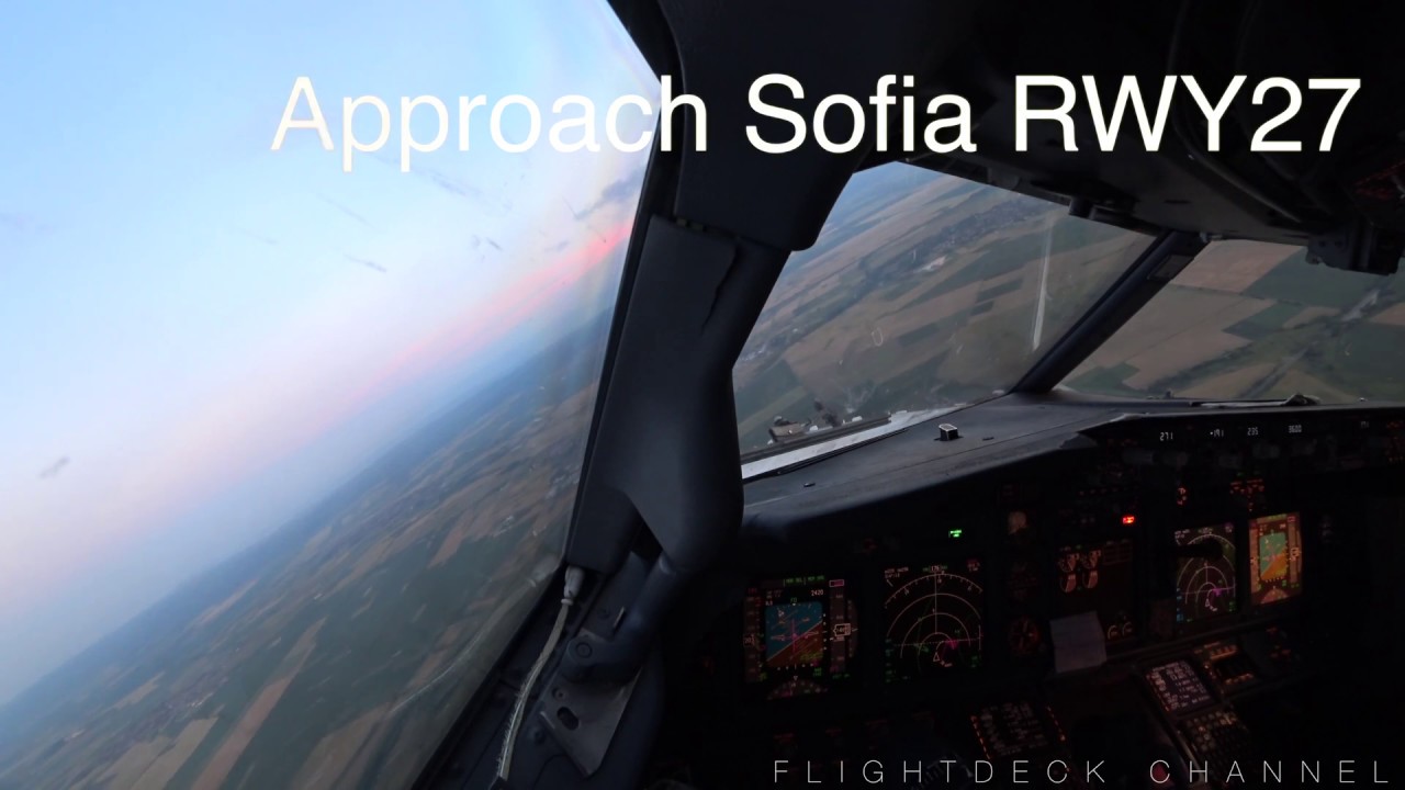 Approach in Dusk Sofia RWY27 B737 4K Stabilised