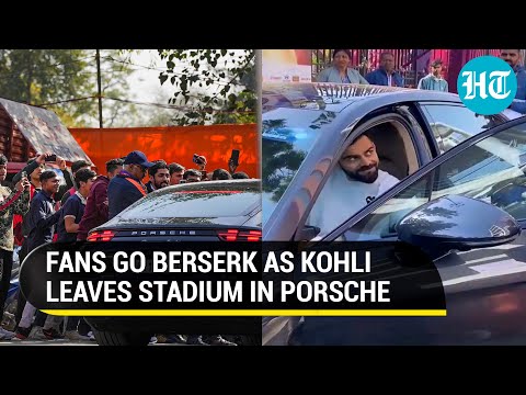 'Kohlimania' grips Indian cricket fans as Virat leaves Delhi stadium in swanky Porsche | Watch