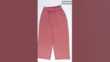من السهل جدا تفصيل و خياطة بنطلون نسائي بدون باترون خياطه سروال نسائي واسع Sewing Wide Pants 