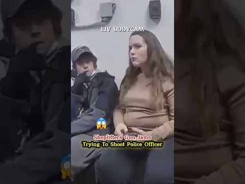 Shoplifters Gun Jams Trying To Shoot Police Officer #shorts #viralshort