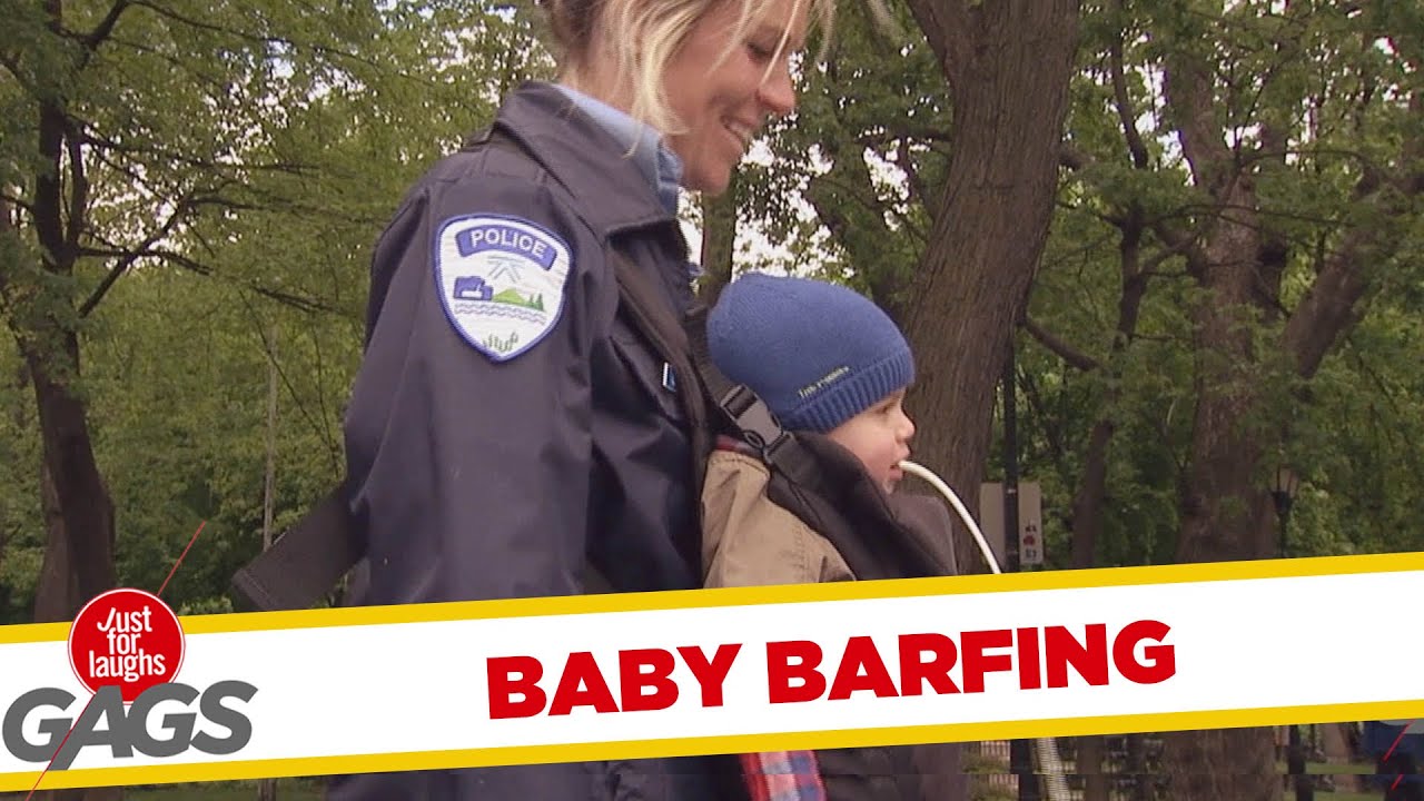 just for laughs Cop's Baby Barfing Prank