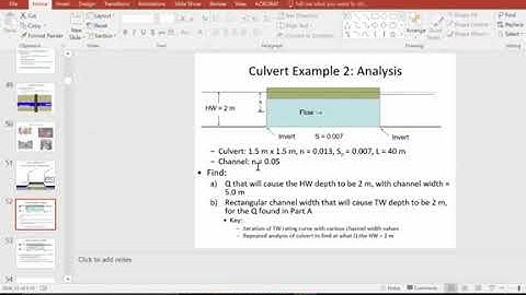 HY8 Demo, Tutorial, and Example 2   for culvert analysis and design
