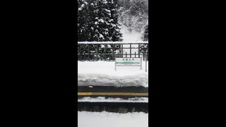 上越線の雪景色｜北堀之内駅→越後堀之内駅（JR東日本E129系電車）車窓、走行音、車内アナウンス。青春18きっぷの旅。2023年（新潟県）Joetsu Line Niigata JAPAN TRAIN