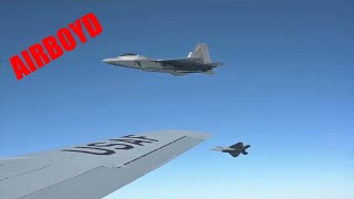 F-22 Raptors Refuel Out of Kadena AFB