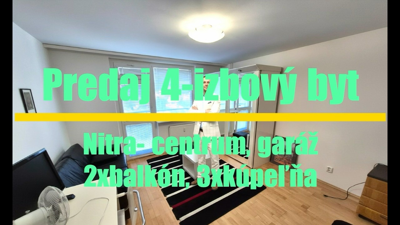 Na predaj 4 izbový byt, Nitra centrum, 130 m2, garáž,  2x balkón, 3x kúpeľňa,