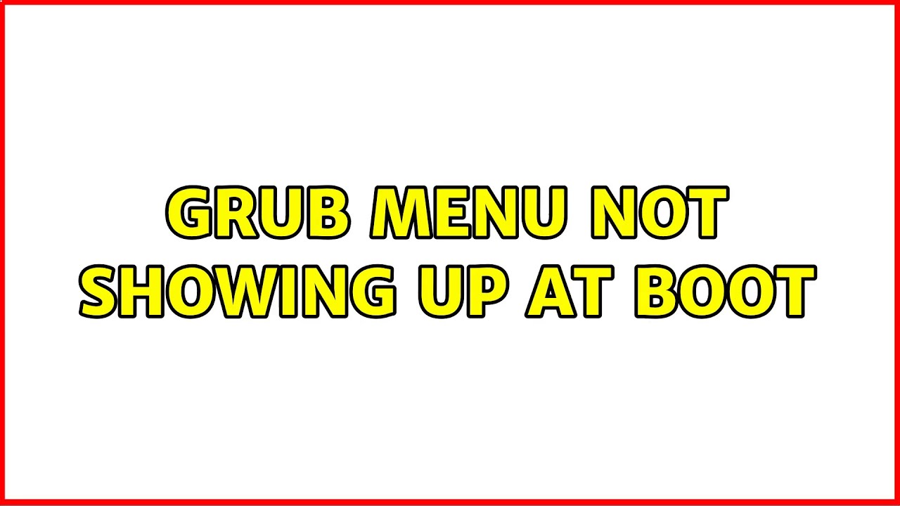 Ubuntu: Grub menu not showing up at boot - YouTube