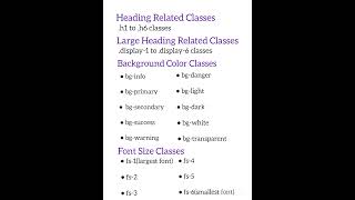 Heading Related, Large Heading Related, Background Color and Font Size Classes #bootstrap #css #css3