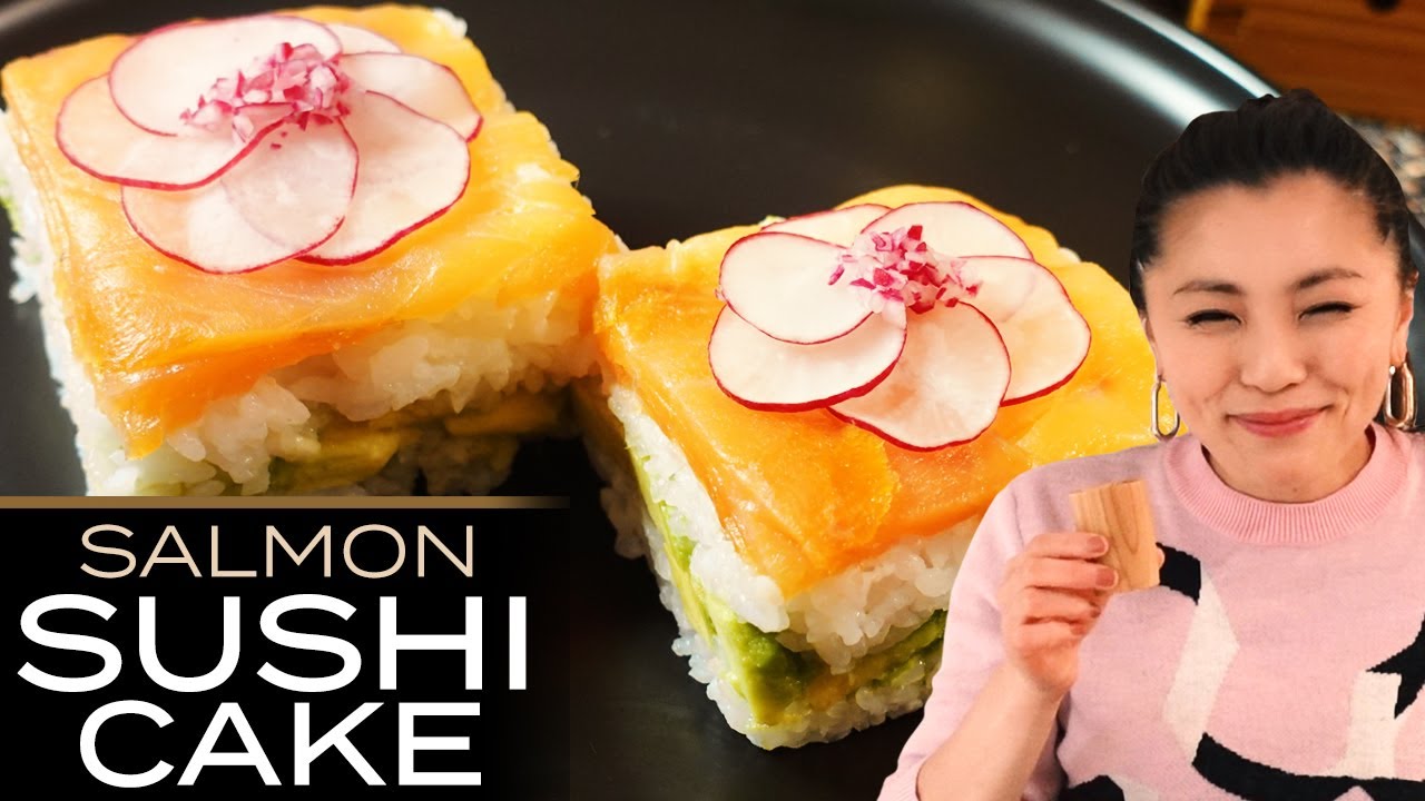 СУШИ ДОМА, том 1 | ПРОСТОЙ СУШИ-ТОРТ ИЗ ЛОСОСЯ!