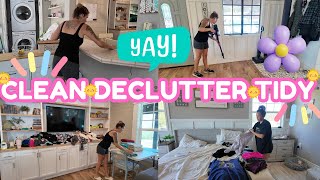 *NEW* REAL LIFE MESSY HOUSE CLEANING, REARRANGING &amp; DECLUTTERING MOTIVATION || mom with ADHD