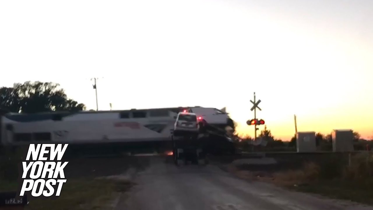 Train crash sends vehicles flying in Oklahoma New York Post YouTube