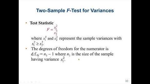 Perform two-sample F-test to compare two variances: F-Distribution Comparing 2 Variance - Statistics