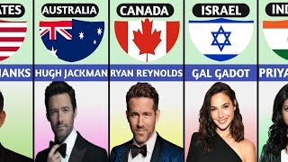 Top 50 Hollywood celebrity different countries