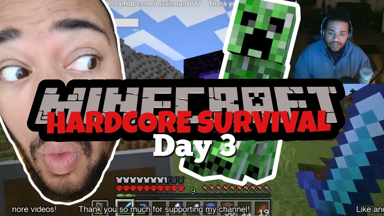 Musicman1017 plays HARDCORE MINECRAFT Day 3 - YouTube