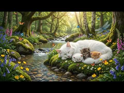 Dreamy White Angora Cat Sleep Music 🐈 Music Box Lullaby Vol. 17 | Forest River Serenity