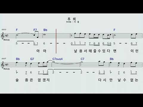 후회 F 이용 하모니카 숫자악보 영상