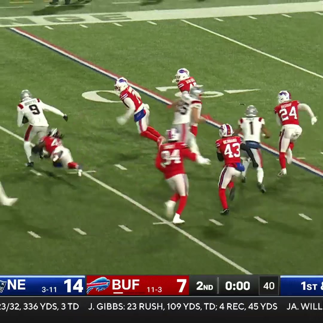 Kayshon Boutte catches for a 31-yard Gain vs. Buffalo Bills