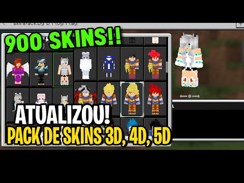 MINECRAFT PE - PACK 900 SKINS 3D, 4D e 5D - YouTube