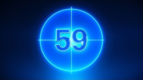 1 Minute Neon Light 60 Seconds Countdown Leader  4K Video