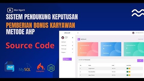 Source Code SPK Bonus Karyawan Menggunakan Metode AHP Codeigniter 4