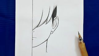 easy anime drawings : how to draw anime || anime boy step by step || tutorial drawing for beginners