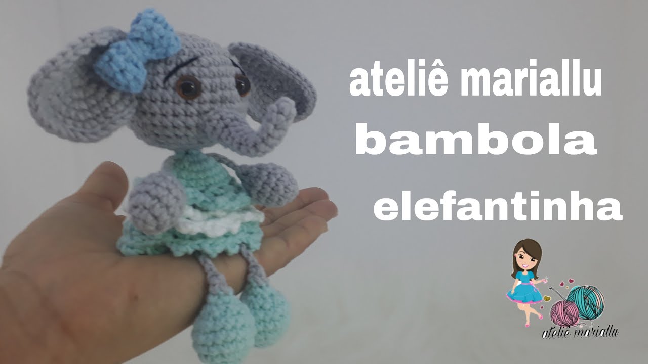 bambola elefantinha em amigurumi