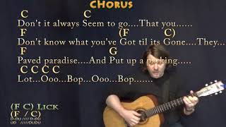 Big Yellow Taxi Joni Mitchell Fingerstyle Guitar Cover Lesson in C with ChordsLyrics