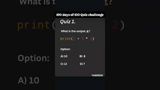 Day 1 | Quiz of the day in python series #python #coding #shorts