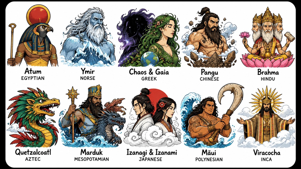 Creation Gods Compared Across Mythologies Explained in 8 Minutes