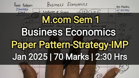 Business Economics | Paper Pattern-Strategy-IMP | M.com Sem 1 | Jan 2025